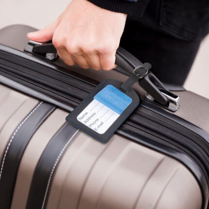 460405 BAGAJ ETİKETİ LACİVERT DERİ Promosyon Ürün