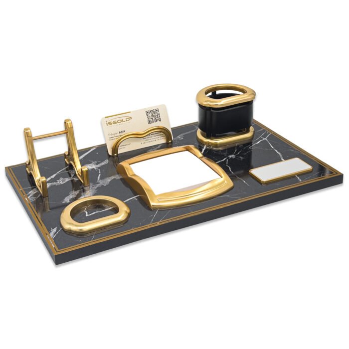 ASİL SİYAH-ALTIN MERMER DESENLİ MASA SETİ Promosyon Ürün ASİL SİYAH-ALTIN MERMER DESENLİ MASA SETİ Promosyon Ürün