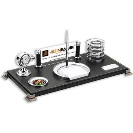 RODOS SİYAH DERİ MASA SETİ Promosyon Ürün