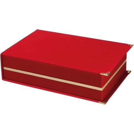 879204 KAŞMİR KIRMIZI KADİFE PLAKET KUTUSU (14X24 CM) Promosyon Ürün
